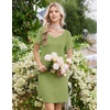 Ekouaer Nightgowns for Women Lace Trim Night Gown Ruffle Night Shirts(Green)