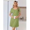 Ekouaer Nightgowns for Women Lace Trim Night Gown Ruffle Night Shirts(Green)