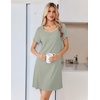 Ekouaer Nightgowns for Women Lace Trim Night Gown Ruffle Night Shirts(Light Green)