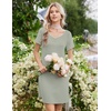 Ekouaer Nightgowns for Women Lace Trim Night Gown Ruffle Night Shirts(Light Green)