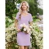 Ekouaer Nightgowns for Women Lace Trim Night Gown Ruffle Night Shirts(Lilac)