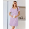 Ekouaer Nightgowns for Women Lace Trim Night Gown Ruffle Night Shirts(Lilac)