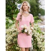 Ekouaer Nightgowns for Women Lace Trim Night Gown Ruffle Night Shirts(Pink)