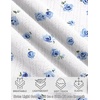 Ekouaer Nightgowns for Women Lace Trim Night Gown Ruffle Night Shirts(White Blue Roses)