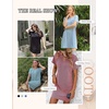 Ekouaer Nightgowns for Women Ribbed Viscose Sleep Shirts T-shirt Sleep Dress Short Sleeve Night Shirt with Chest Pocket S-2XL(Deep Pink)