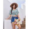 Ekouaer Nightgowns for Women Ribbed Viscose Sleep Shirts T-shirt Sleep Dress Short Sleeve Night Shirt with Chest Pocket S-2XL(Glacial Green)