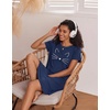 Ekouaer Nightgowns for Women Short Sleeve Night Dress Printed Sleepwear(Blue Cat)