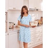 Ekouaer Nightgowns for Women Short Sleeve Night Dress Printed Sleepwear(Blue Floral)