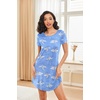 Ekouaer Nightgowns for Women Short Sleeve Night Dress Printed Sleepwear(Blue Moon)