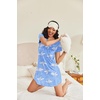 Ekouaer Nightgowns for Women Short Sleeve Night Dress Printed Sleepwear(Blue Moon)