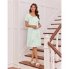 Ekouaer Nightgowns for Women Short Sleeve Night Dress Printed Sleepwear(Light Green Daisy)