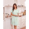 Ekouaer Nightgowns for Women Short Sleeve Night Dress Printed Sleepwear(Light Green Daisy)