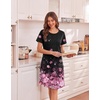 Ekouaer Nightgowns for Women Short Sleeve Night Dress Printed Sleepwear(Pink Cherry Blossom)