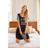 Ekouaer Nightgowns for Women Soft Sleep Shirts with Pockets Short Sleeves Printed Crewneck Nightshirt(Black)