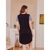 Ekouaer Nightgowns for Women Soft Sleep Shirts with Pockets Short Sleeves Printed Crewneck Nightshirt(Black Ma Ma Mummy)