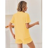 Ekouaer Pajamas Set for Women Button Down Pjs Lounge Sets Ruffle Sleepwear(Yellow)