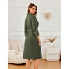 Ekouaer Robes for Women Long Waffle Knit Bathrobe Shawl Collar House Coats(Army Green/Small Waffle)