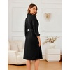 Ekouaer Robes for Women Long Waffle Knit Bathrobe Shawl Collar House Coats(Black/Small Waffle)