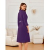 Ekouaer Robes for Women Long Waffle Knit Bathrobe Shawl Collar House Coats(Bright Purple/Small Waffle)