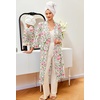 Ekouaer Robes for Women Long Waffle Knit Bathrobe Shawl Collar House Coats(Floral Print/Small Waffle)