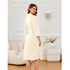 Ekouaer Robes for Women Long Waffle Knit Bathrobe Shawl Collar House Coats(Light Beige/Small Waffle)