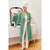 Ekouaer Robes for Women Long Waffle Knit Bathrobe Shawl Collar House Coats(Light Green/Small Waffle)