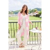 Ekouaer Robes for Women Long Waffle Knit Bathrobe Shawl Collar House Coats(Light Pink Floral/Small Waffle)