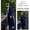 Ekouaer Robes for Women Long Waffle Knit Bathrobe Shawl Collar House Coats(Navy Blue/Big Waffle)