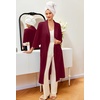 Ekouaer Robes for Women Long Waffle Knit Bathrobe Shawl Collar House Coats(Solid Red/Small Waffle)