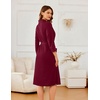 Ekouaer Robes for Women Long Waffle Knit Bathrobe Shawl Collar House Coats(Solid Red/Small Waffle)