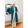 Ekouaer Robes for Women Long Waffle Knit Bathrobe Shawl Collar House Coats(Turquoise/Small Waffle)