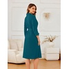 Ekouaer Robes for Women Long Waffle Knit Bathrobe Shawl Collar House Coats(Turquoise/Small Waffle)
