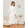 Ekouaer Robes for Women Long Waffle Knit Bathrobe Shawl Collar House Coats(White/Small Waffle)