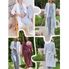 Ekouaer Robes for Women Long Waffle Knit Bathrobe Shawl Collar House Coats(White/Small Waffle)