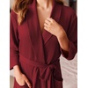 Ekouaer Robes for Women Long Waffle Knit Bathrobe Shawl Collar House Coats(Wine Red/Big Waffle)