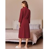 Ekouaer Robes for Women Long Waffle Knit Bathrobe Shawl Collar House Coats(Wine Red/Big Waffle)