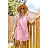 Ekouaer Satin Nightgowns for Women Short Sleeve V-Neck Silk Sleep Shirt(Pink)