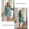 Ekouaer Women Robes Knee Length Kimono Bathrobe Lightweight Soft Sleepwear(1 Celadon Green)