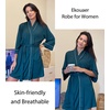 Ekouaer Women Robes Knee Length Kimono Bathrobe Lightweight Soft Sleepwear(1 Dark Green)