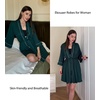 Ekouaer Women Robes Knee Length Kimono Bathrobe Lightweight Soft Sleepwear(1 Dark Green)