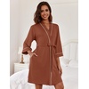 Ekouaer Women Robes Knee Length Kimono Bathrobe Lightweight Soft Sleepwear(Caramel)