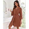 Ekouaer Women Robes Knee Length Kimono Bathrobe Lightweight Soft Sleepwear(Caramel)