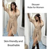 Ekouaer Women Robes Knee Length Kimono Bathrobe Lightweight Soft Sleepwear(Khaki)