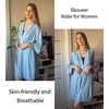 Ekouaer Women Robes Knee Length Kimono Bathrobe Lightweight Soft Sleepwear(Light Blue)
