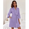 Ekouaer Women Robes Knee Length Kimono Bathrobe Lightweight Soft Sleepwear(Light Purple)