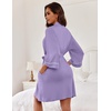 Ekouaer Women Robes Knee Length Kimono Bathrobe Lightweight Soft Sleepwear(Light Purple)