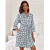 Ekouaer Women Robes Knee Length Kimono Bathrobe Lightweight Soft Sleepwear(White Cat)