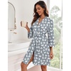 Ekouaer Women Robes Knee Length Kimono Bathrobe Lightweight Soft Sleepwear(White Cat)