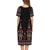 Ekouaer Women’s House Dress with Pockets(Black Ethnic Floral)