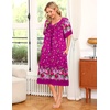 Ekouaer Women’s House Dress with Pockets(Deep Purple Floral)